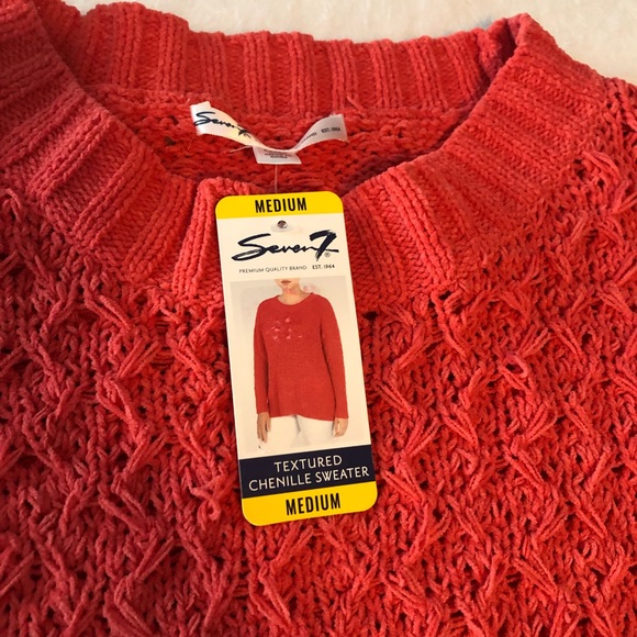 NWT Seven 7 textured chenille sweater; size med - Picture 2 of 3